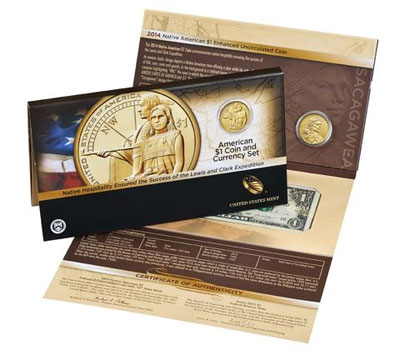 Native American $1 Coin & Currency Set